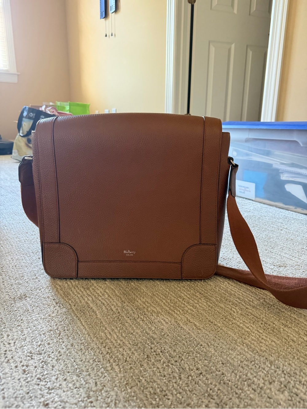 Mulberry Men's Messenger Bag in Cognac Brown